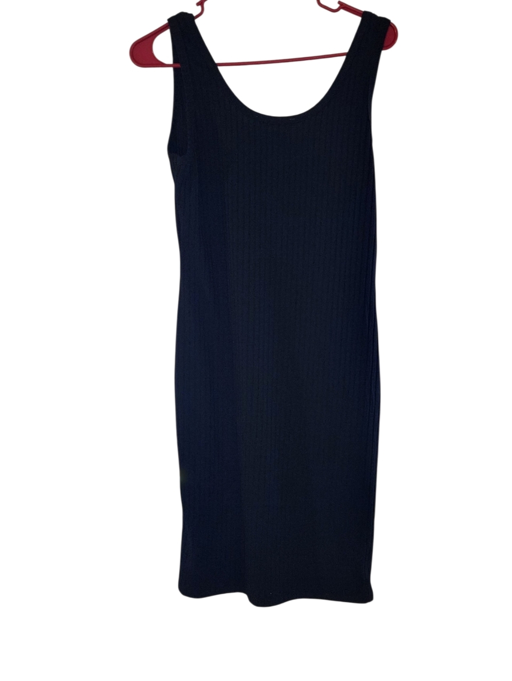 Classic Black Ribbed Tank Dress - Women